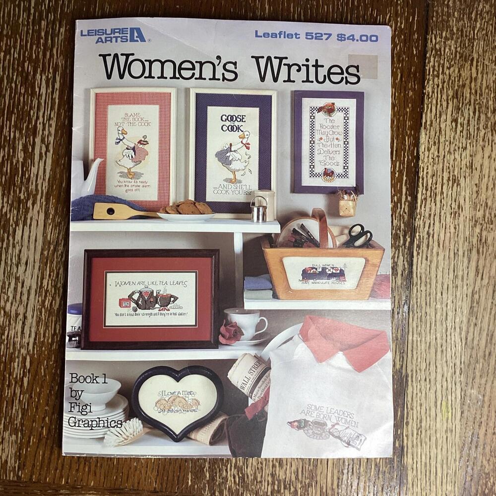 LEISURE ARTS #527 WOMEN'S WRITES CROSS STITCH PATTERNS DESIGNS BY FIGI GRAPHICS